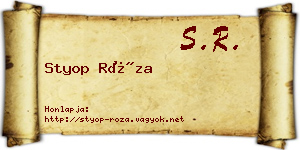Styop Róza névjegykártya